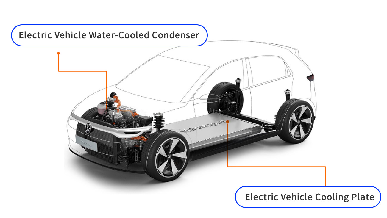 Electric Vehicle Water-Cooled Condenser & Electric Vehicle Cooling Plate